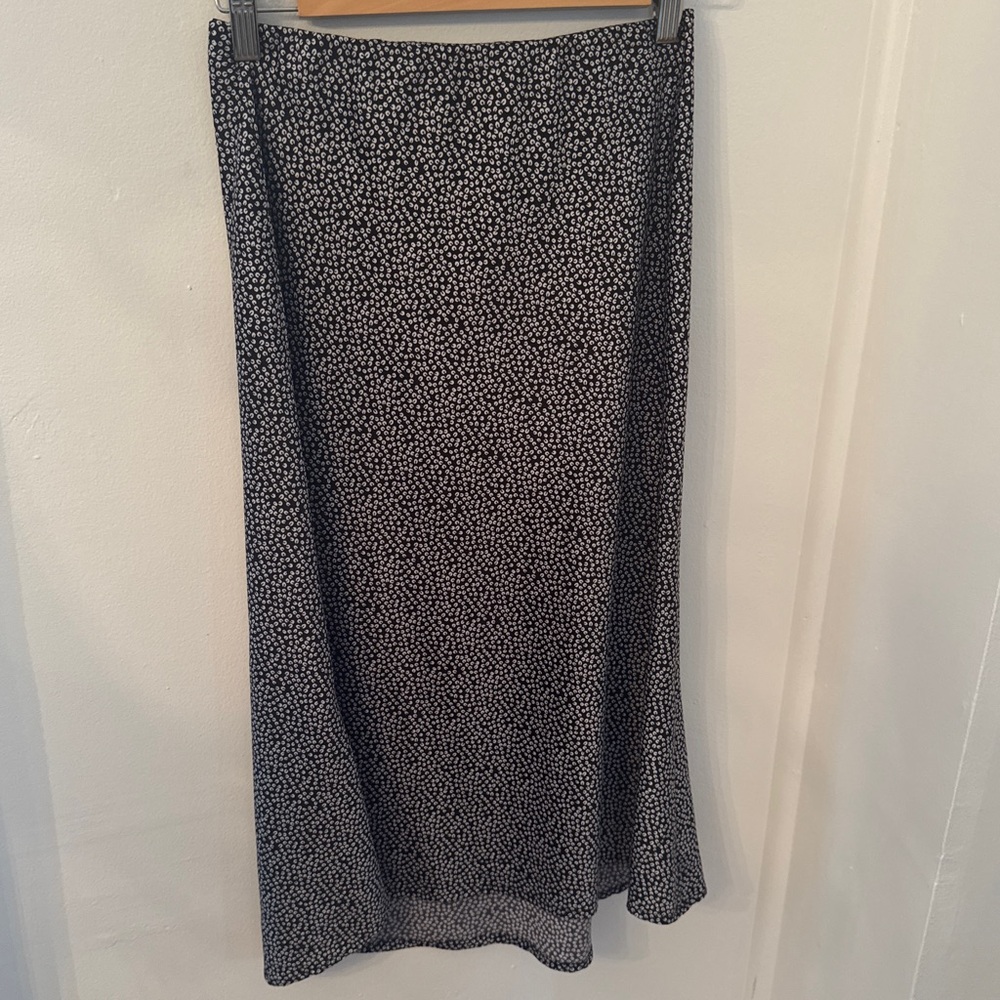 Satin midi skirt